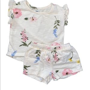 Old Navy Floral Two Piece Short Set